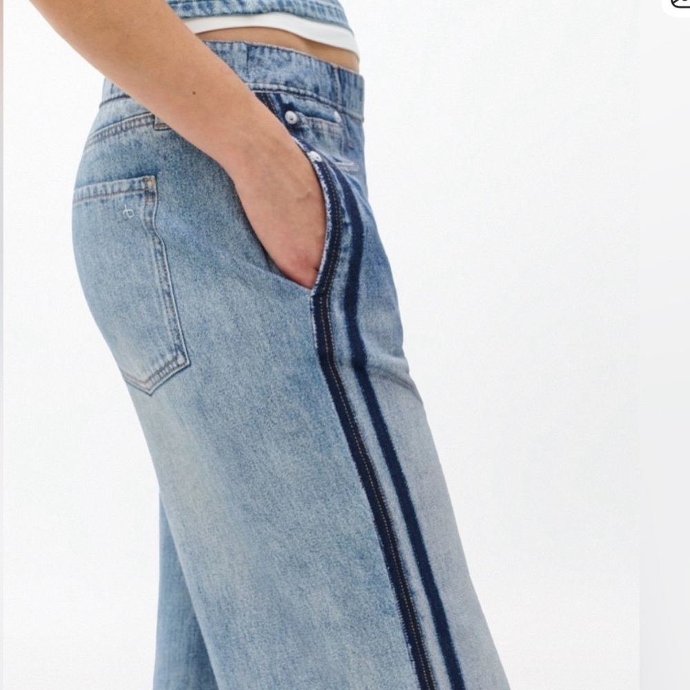 Rag & Bone Miramar Wide Leg Track Jeans Striped Sz XS - Picture 4 of 16